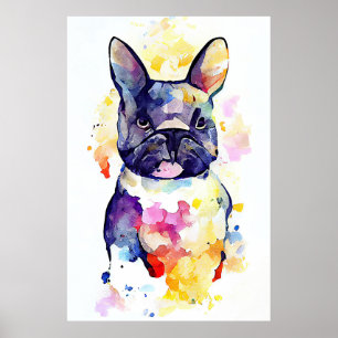 Hond Huisdier Dier Natuur Waterverf Kunst Schilder Poster