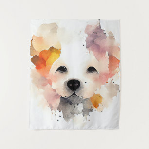 Hond Huisdier Dier Natuur Waterverf Kunst Schilder Wandkleed