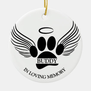 Hond Huisdier Engel Vleugels Memorial Custom Naam Keramisch Ornament