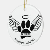Hond Huisdier Engel Vleugels Memorial Custom Naam Keramisch Ornament (Links)