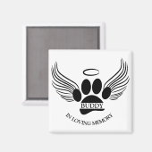 Hond Huisdier Engel Vleugels Memorial Custom Naam Magneet (Voorkant / Achterkant)