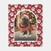 Hond huisdier foto Kerst Fleece Deken (Voorkant)