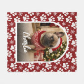 Hond huisdier foto Kerst Fleece Deken (Voorkant (Horizontaal))