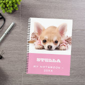 Hond huisdier foto roze wit meisje notitieboek