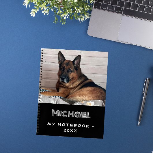 Hond huisdier foto zwart wit notitieboek