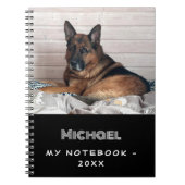 Hond huisdier foto zwart wit notitieboek (Voorkant)