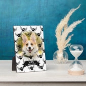 Hond huisdier herdenking zwart-wit fotoplaat (Zijkant)