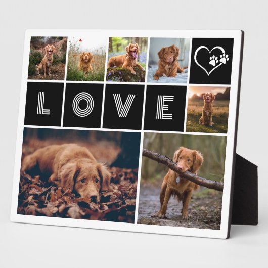 Hond Huisdier Liefde Hart Paws Foto Collage Fotoplaat (Zijkant)