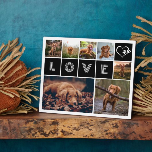 Hond Huisdier Liefde Hart Paws Foto Collage Fotoplaat (Zijkant)