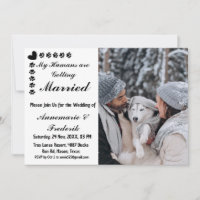 Hond huisdier liefhebber bruiloft uitnodiging