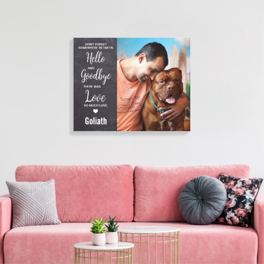 Hond Huisdier Memorial Sympathie Gift Aangepaste M Canvas Afdruk (Insitu (Woonkamer))