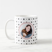Hond Huisdier Monogram Foto Paw Print Blush Roze Koffiemok (Links)