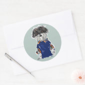 Hond Huisdier Ouder Dier Schattigee Waterverf Shih Ronde Sticker (Envelop)