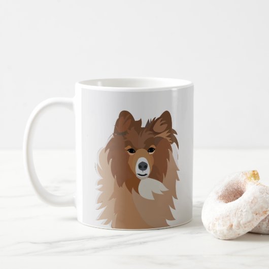 Hond huisdier Sheltie hond Koffiemok (Met donut)