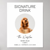 Hond Huisdier Signature Cocktail Minimalistische b Poster (Voorkant)