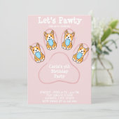 Hond Huisdier Uitnodiging Verjaardagskaarten (Staand voorkant)