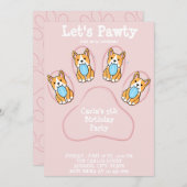 Hond Huisdier Uitnodiging Verjaardagskaarten (Voorkant / Achterkant)