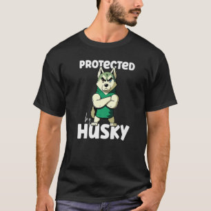Hond Husky Beschermd door een Husky T-shirt