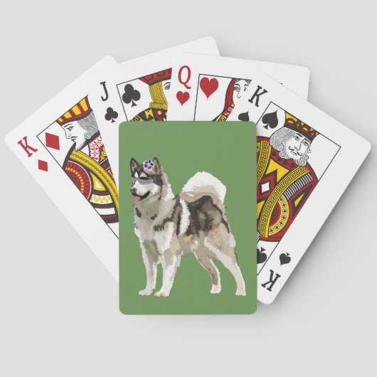 Hond, Husky hond Art Speelkaarten (Achterkant)