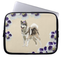 Hond, Husky-hond Kunst Neoprene Laptophoes 10"