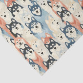 Hond Husky patroon Tissuepapier (Detail)