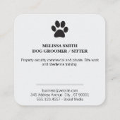 Hond Icons | Trainer | Oppasser | Uitlater Vierkante Visitekaartje (Achterkant)