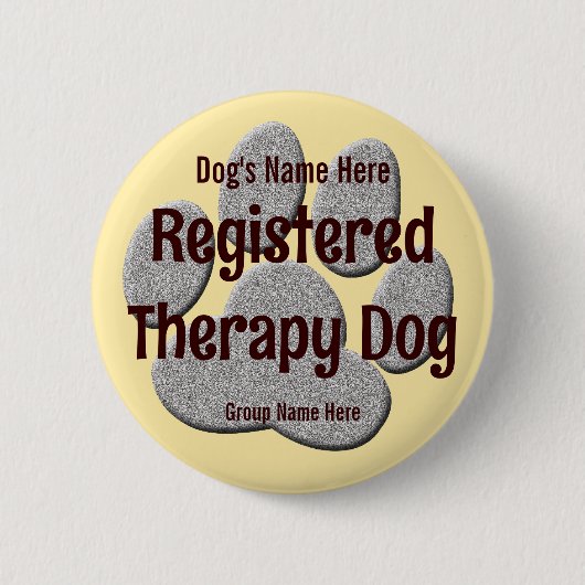 Hond ID voor therapie Ronde Button 5,7 Cm (Voorkant)