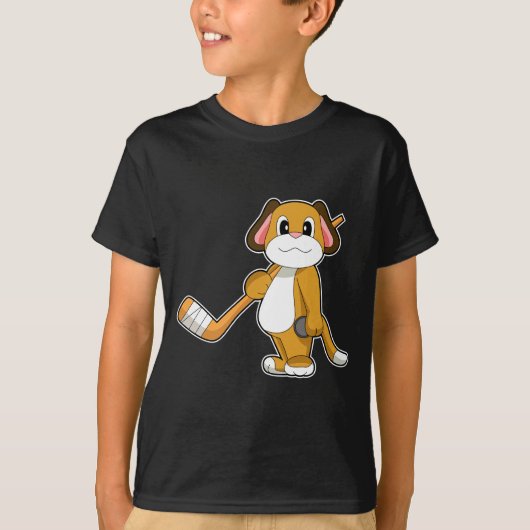 Hond IJshockey Ijshockey stick T-shirt (Voorkant)
