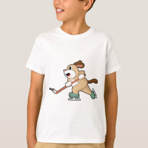 Hond IJshockey Ijshockey stick T-shirt