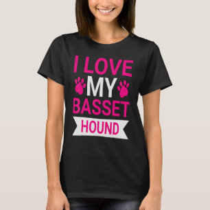 Hond Ik hou van mijn Basset Hound Honden Canine T-shirt