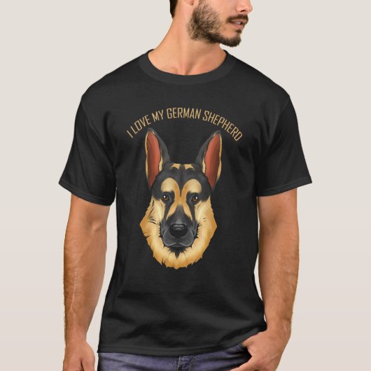 Hond Ik Hou Van Mijn Duitse Herder T-shirt (Voorkant)