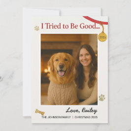 Hond Ik probeerde familiefoto Feestdagenkaart