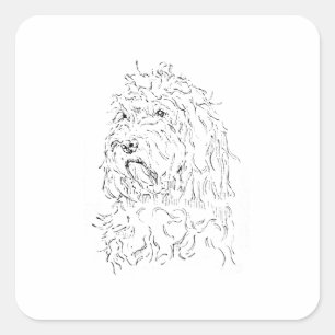 Hond Illustratie, Cute Art Cockapoo Vierkante Sticker