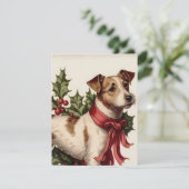 Hond illustratie kerstkaart (Staand voorkant)