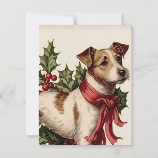 Hond illustratie kerstkaart (Voorkant)