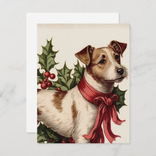 Hond  illustratie kerstkaart (Voorkant / Achterkant)
