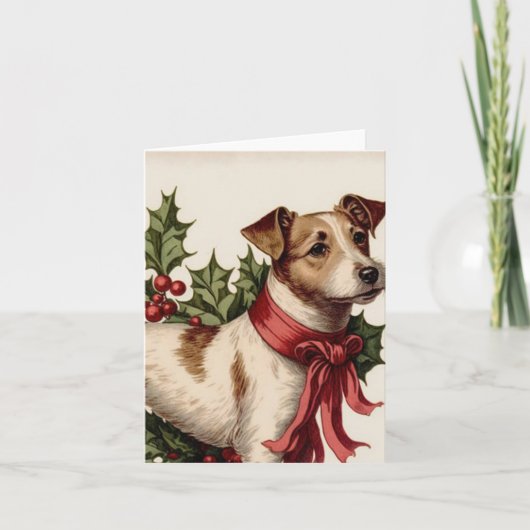 Hond  illustratie kerstkaart feestdagen kaart (Voorkant)