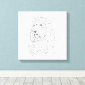Hond Illustratie, Wand Kunst Cockapoo Canvas Afdruk (Insitu (Houten vloer))