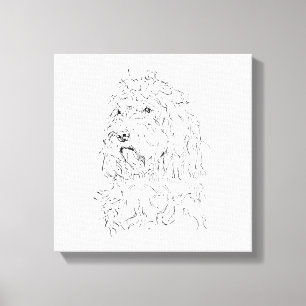 Hond Illustratie, Wand Kunst Cockapoo Canvas Afdruk