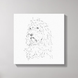 Hond Illustratie, Wand Kunst Cockapoo Canvas Afdruk