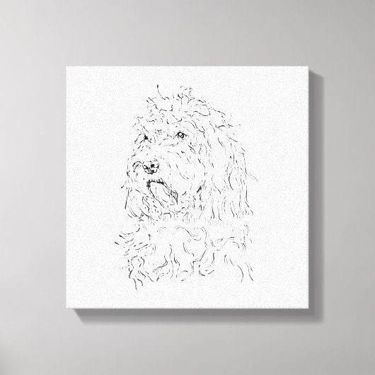 Hond Illustratie, Wand Kunst Cockapoo Canvas Afdruk (Voorkant)