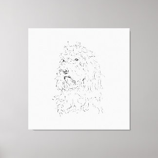 Hond Illustratie, Wand Kunst Cockapoo Canvas Afdruk