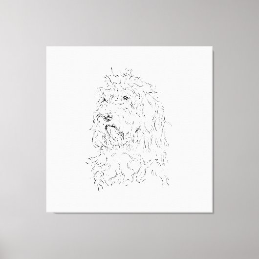 Hond Illustratie, Wand Kunst Cockapoo Canvas Afdruk (Voorkant)