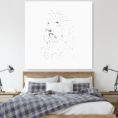 Hond Illustratie, Wand Kunst Cockapoo Canvas Afdruk (Insitu (Slaapkamer))