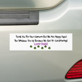 Hond In Auto Bericht Bumpersticker (Op auto)