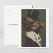  hond in avondkleding met bril briefkaart (Voorkant / Achterkant)