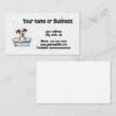 Hond in bad visitekaartje (Voorkant / Achterkant)