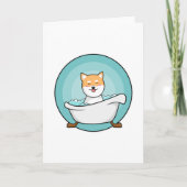 Hond in badkuip kaart (Voorkant)