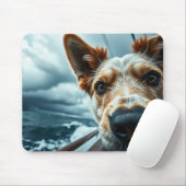 Hond in bed van camper muismat (Met muis)