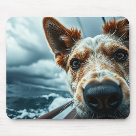 Hond in bed van camper muismat (Voorkant)